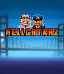 Enter the thrilling world of Hellcatraz slot by Relax Gaming, highlighting a comic-style prisoner and a guard with the infamous Alcatraz prison and San Francisco skyline in the background. This image captures the light-hearted escapade of an prison break-themed game, perfect for those who enjoy playful themes, offering a captivating escape. 