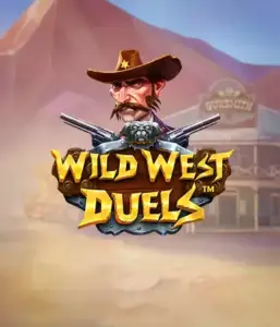  Step into the rugged world of "Wild West Duels" by Pragmatic Play, featuring a hardened gunslinger ready for a showdown. The image displays a resolute cowboy with crossed pistols, framed by a desert backdrop. His intense eyes and authentic attire highlight the theme of the Old West. The game's title is boldly presented in a striking font, complementing the exciting theme. 