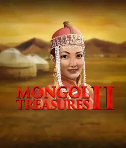 Explore the captivating heritage of Mongolia with the Mongol Treasures 2 game by Endorphina, showcasing a graceful Mongolian woman dressed in traditional attire against a pastoral Mongolian steppe backdrop. This image captures the essence of Mongolian history, delivering a unique visual adventure. 